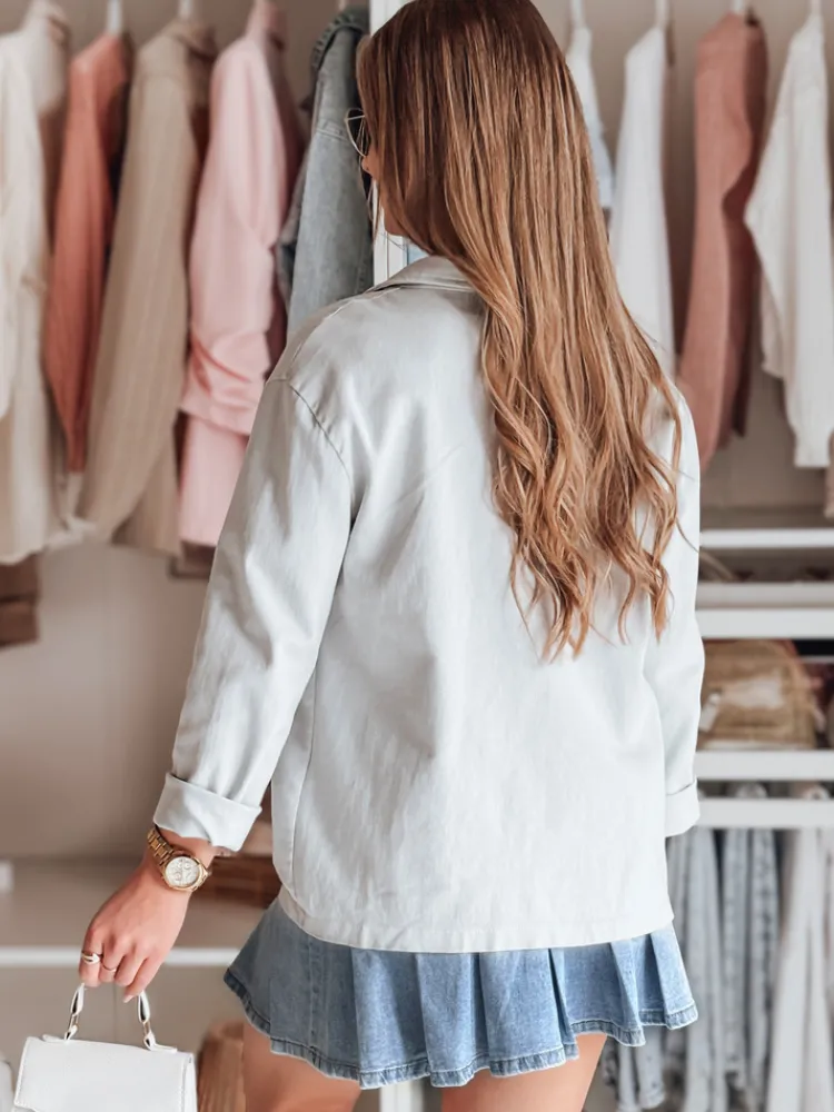 Kurtki Damskie>Dstreet Kurtka damska koszulowa oversize OVERBOR jasnoszara TY4890