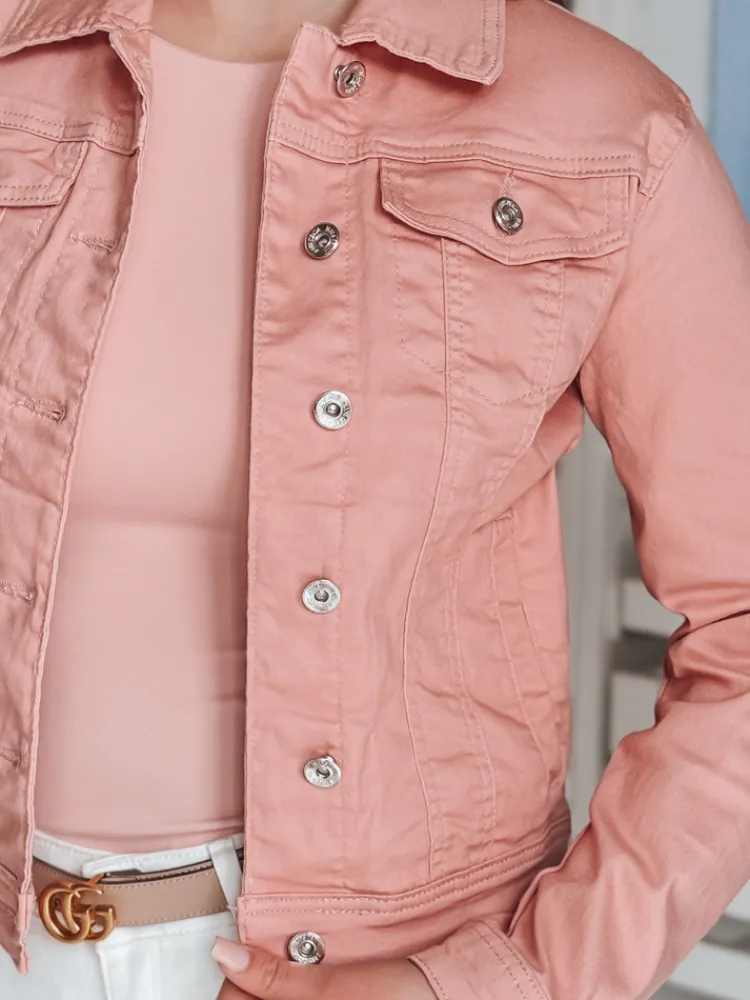 Kurtki Damskie>Dstreet Kurtka damska krótka jeansowa KORTINA różowa TY4902