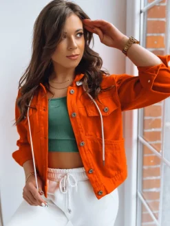 Kurtki Damskie>Dstreet Kurtka damska MAGNOLIA pomarańczowa TY3520