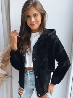 Kurtki Damskie>Dstreet Kurtka damska NANCY alpaka czarna NY0613