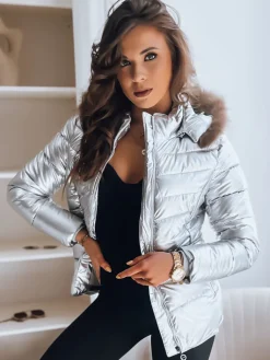 Kurtki Damskie>Dstreet Kurtka damska NELLY srebrna TY3667