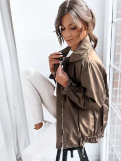 Kurtki Damskie>Dstreet Kurtka damska ORLANDO ciemnobrązowa TY3610