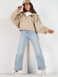 Kurtki Damskie>Dstreet Kurtka damska oversize CATRAL ciemnobeżowa TY4190