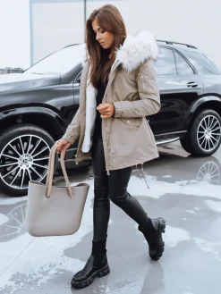 Kurtki Damskie>Dstreet Kurtka damska parka AVENA II beżowa TY2093