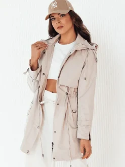 Kurtki Damskie>Dstreet Kurtka damska parka BRENS ecru TY4229