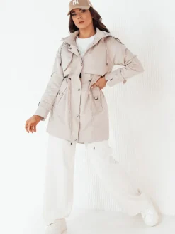 Kurtki Damskie>Dstreet Kurtka damska parka BRENS ecru TY4229