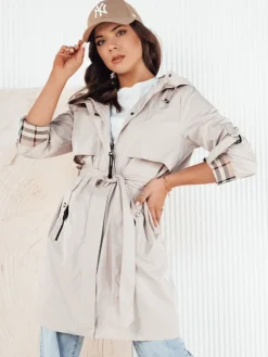 Kurtki Damskie>Dstreet Kurtka damska parka CIVIT ecru TY4214