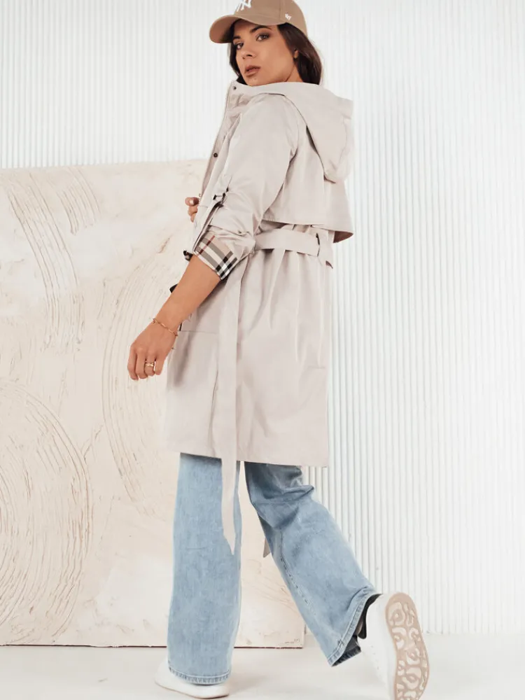 Kurtki Damskie>Dstreet Kurtka damska parka CIVIT ecru TY4214