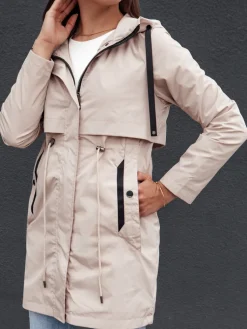 Kurtki Damskie>Dstreet Kurtka damska parka GLAMJACKET jasnobeżowa TY4382