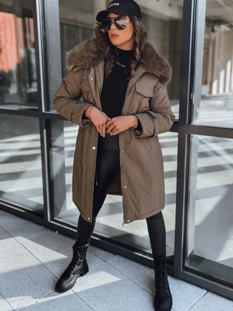 Kurtki Damskie>Dstreet Kurtka damska parka MARBLIS khaki TY3929