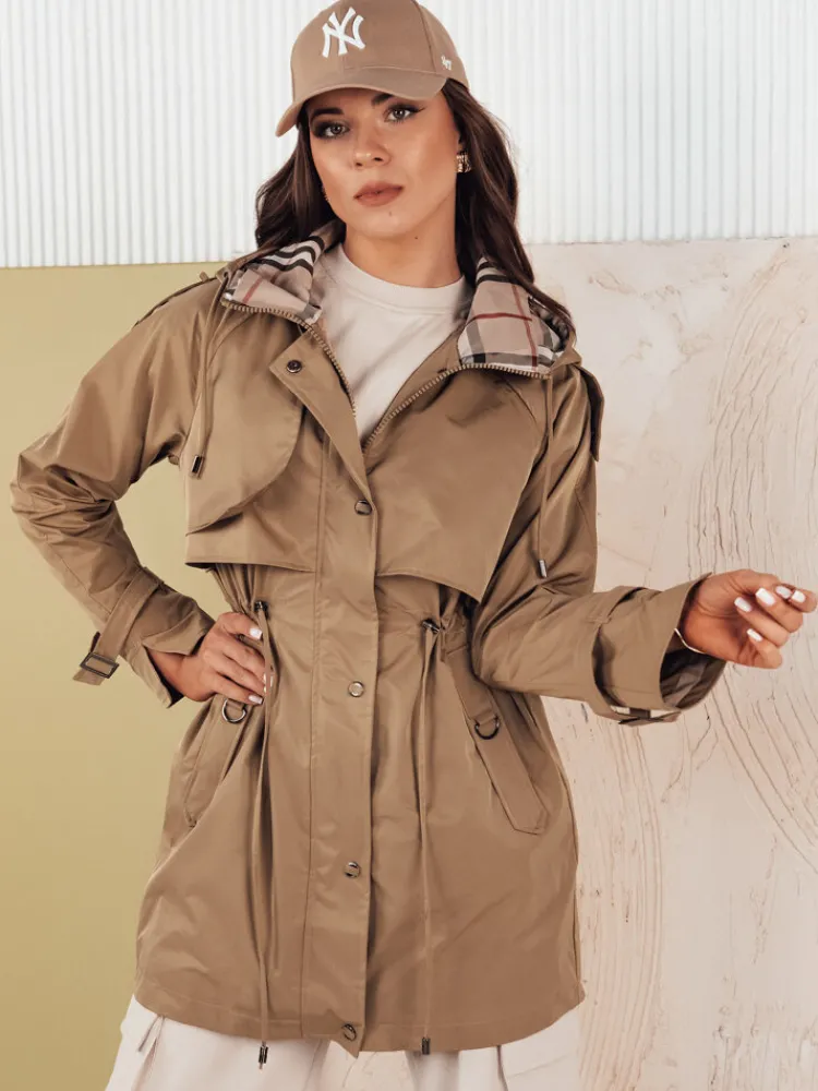 Kurtki Damskie>Dstreet Kurtka damska parka MOZA ciemnobeżowa TY4284