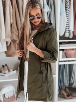 Kurtki Damskie>Dstreet Kurtka damska parka przejściowa MODOVIA zielona TY4815