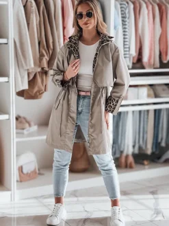 Kurtki Damskie>Dstreet Kurtka damska parka przejściowa PANTER beżowa TY4801