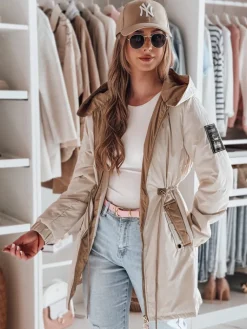 Kurtki Damskie>Dstreet Kurtka damska parka przejściowa GLAMOON beżowa TY4811