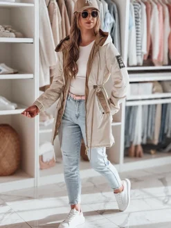 Kurtki Damskie>Dstreet Kurtka damska parka przejściowa GLAMOON beżowa TY4811