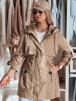 Kurtki Damskie>Dstreet Kurtka damska parka przejściowa MODOVIA kamelowa TY4813