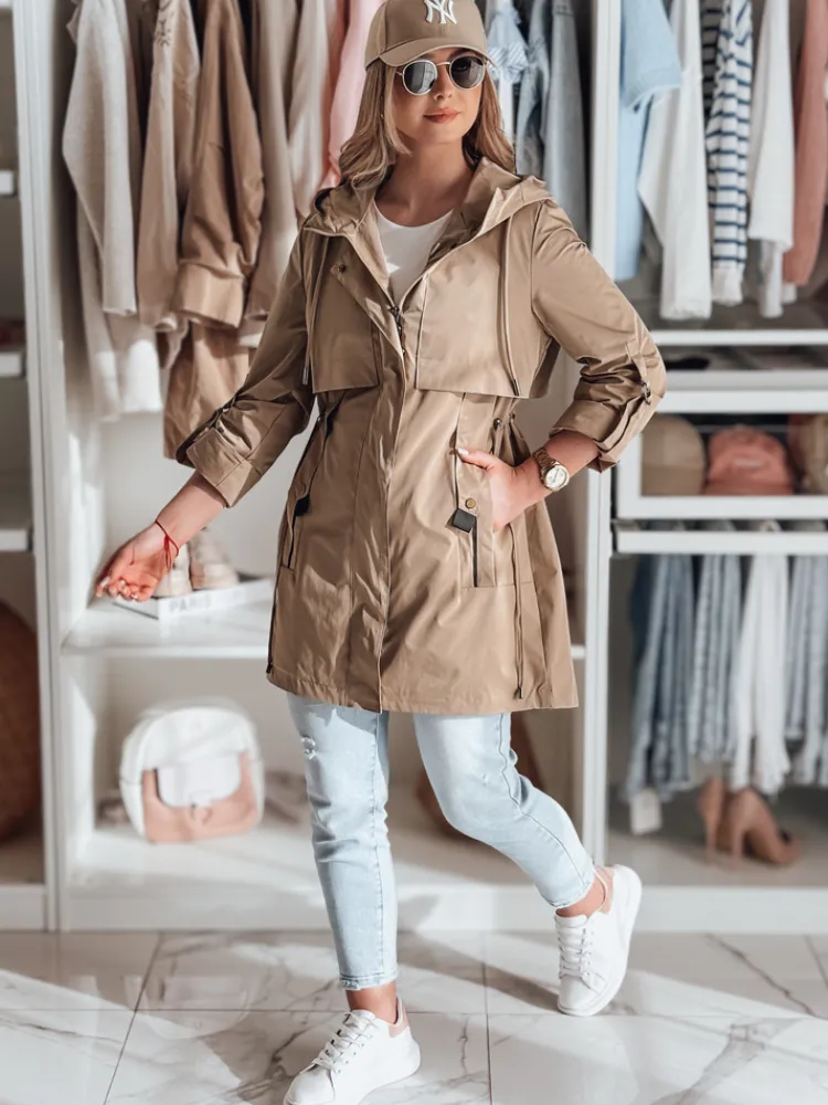 Kurtki Damskie>Dstreet Kurtka damska parka przejściowa MODOVIA kamelowa TY4813