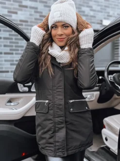 Kurtki Damskie>Dstreet Kurtka damska parka SNOWFALL czarna TY4087