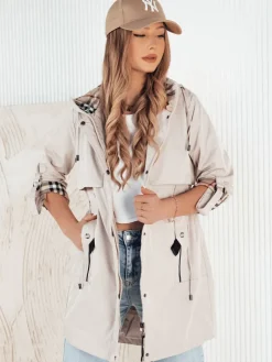 Kurtki Damskie>Dstreet Kurtka damska parka VERDU ecru TY4228