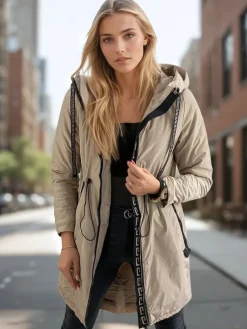 Kurtki Damskie>Dstreet Kurtka damska parka VERONI beżowa TY3213