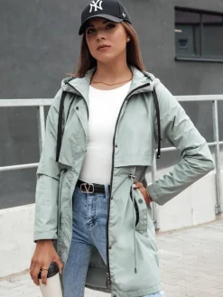 Kurtki Damskie>Dstreet Kurtka damska parka z kapturem PERTHA zielona TY4400