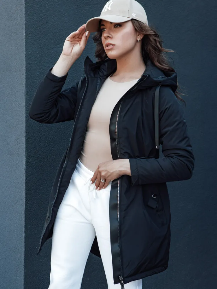 Kurtki Damskie>Dstreet Kurtka damska parka z kapturem GROLIN czarna TY4413