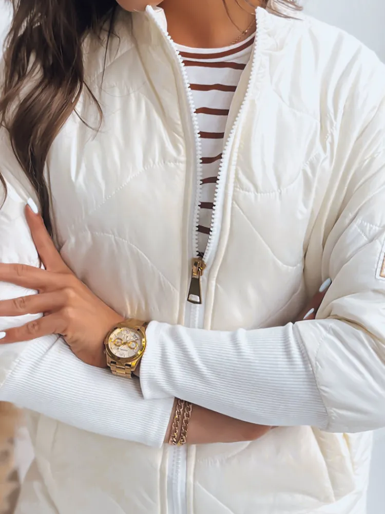 Kurtki Damskie>Dstreet Kurtka damska pikowana ARANA ecru TY3616