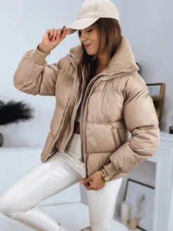 Kurtki Damskie>Dstreet Kurtka damska pikowana DABIS beżowa TY3240