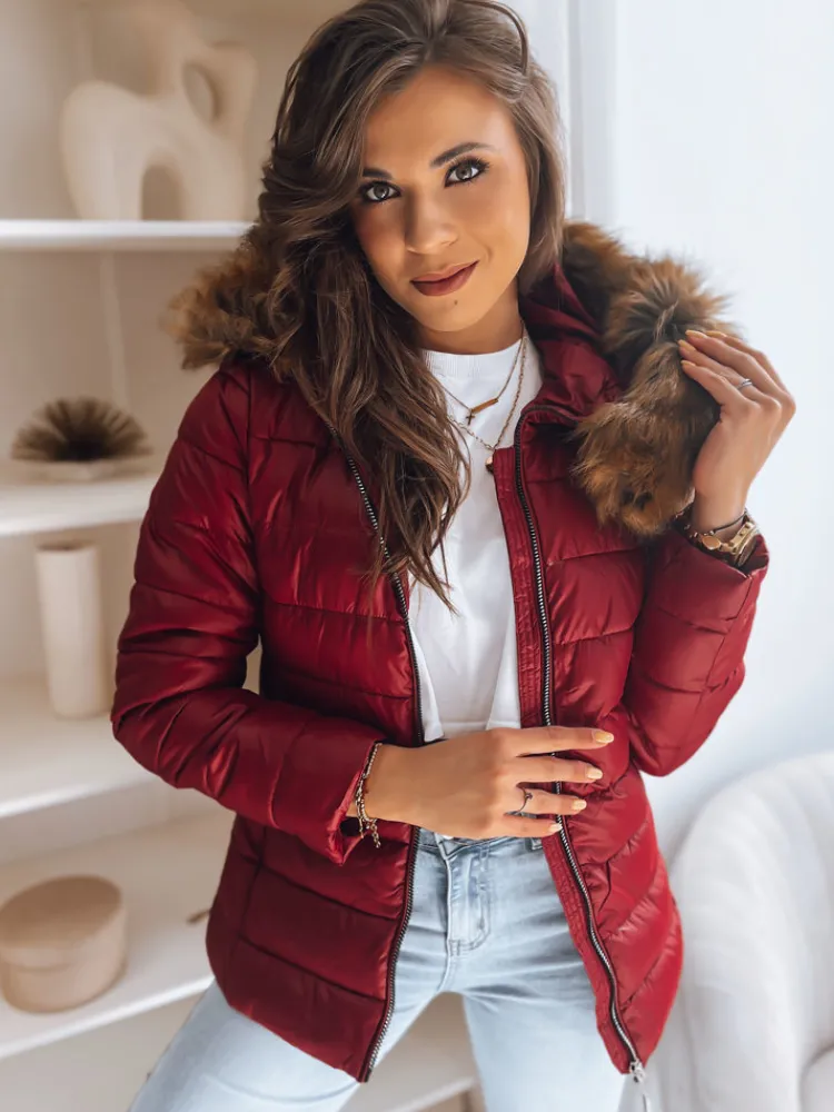 Kurtki Damskie>Dstreet Kurtka damska pikowana ESTELLA bordowa TY3655