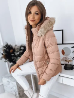 Kurtki Damskie>Dstreet Kurtka damska pikowana GRETA różowa TY3360