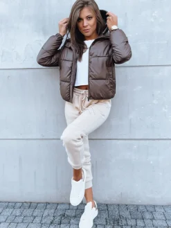 Kurtki Damskie>Dstreet Kurtka damska pikowana KHALEESI kawowa TY3877