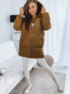 Kurtki Damskie>Dstreet Kurtka damska pikowana LETLIS kamelowa TY3245