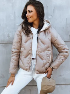 Kurtki Damskie>Dstreet Kurtka damska pikowana LIDIL beżowa TY3830