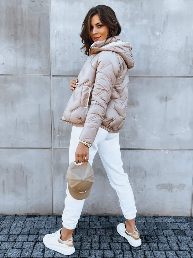 Kurtki Damskie>Dstreet Kurtka damska pikowana LIDIL beżowa TY3830