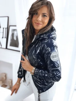 Kurtki Damskie>Dstreet Kurtka damska pikowana METALIC granatowa TY3410