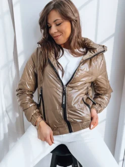 Kurtki Damskie>Dstreet Kurtka damska pikowana METALIC kamelowa TY3409