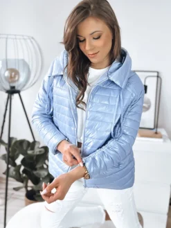 Kurtki Damskie>Dstreet Kurtka damska pikowana MINERAL niebieska TY3475