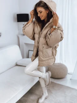 Kurtki Damskie>Dstreet Kurtka damska pikowana PARIMA beżowa TY3244