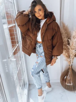 Kurtki Damskie>Dstreet Kurtka damska pikowana PARIMA kamelowa TY3646