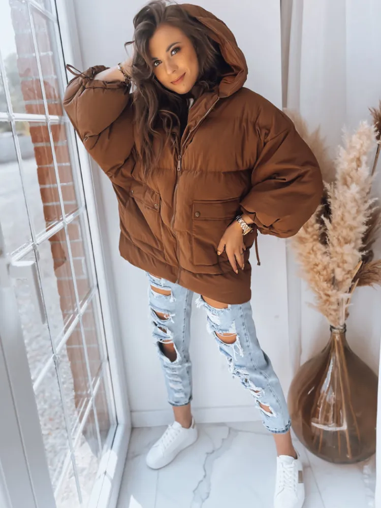 Kurtki Damskie>Dstreet Kurtka damska pikowana PARIMA kamelowa TY3646