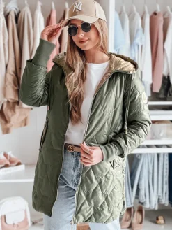 Kurtki Damskie>Dstreet Kurtka damska pikowana przejściowa LIVIANA zielona TY4809