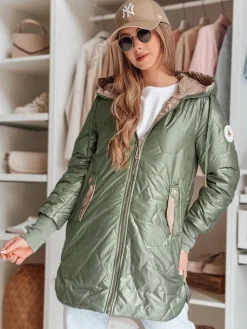 Kurtki Damskie>Dstreet Kurtka damska pikowana przejściowa LIVIANA zielona TY4809