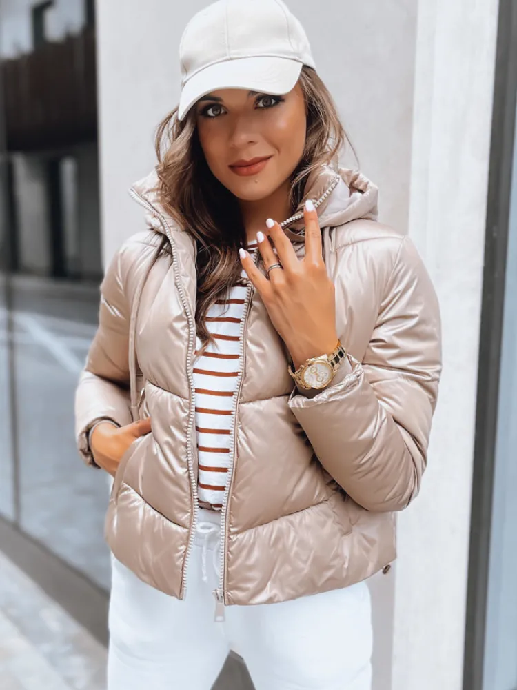 Kurtki Damskie>Dstreet Kurtka damska pikowana przejściowa LOLAROSE złota TY3738