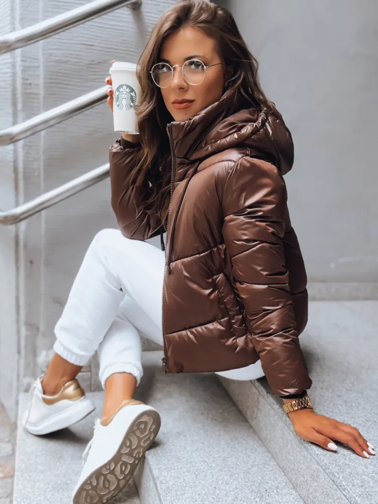 Kurtki Damskie>Dstreet Kurtka damska pikowana przejściowa LOLAROSE coffee TY3682