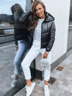 Kurtki Damskie>Dstreet Kurtka damska pikowana przejściowa LOLAROSE czarna TY3684