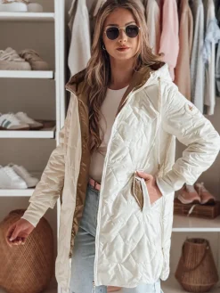 Kurtki Damskie>Dstreet Kurtka damska pikowana przejściowa LIVIANA biała TY4808