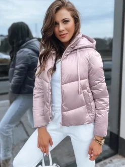 Kurtki Damskie>Dstreet Kurtka damska pikowana przejściowa LOLAROSE różowa TY3683