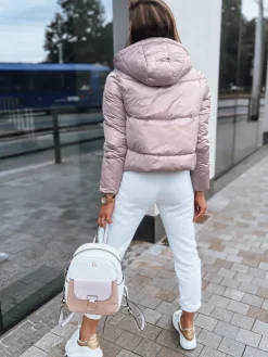 Kurtki Damskie>Dstreet Kurtka damska pikowana przejściowa LOLAROSE różowa TY3683