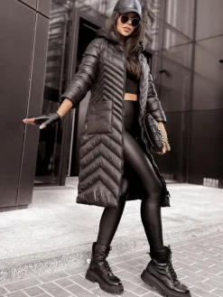 Kurtki Damskie>Dstreet Kurtka damska pikowana RUNWAY FLAIR czarna TY3889z