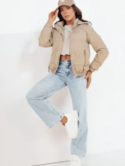 Kurtki Damskie>Dstreet Kurtka damska pikowana ZERNI khaki TY4177